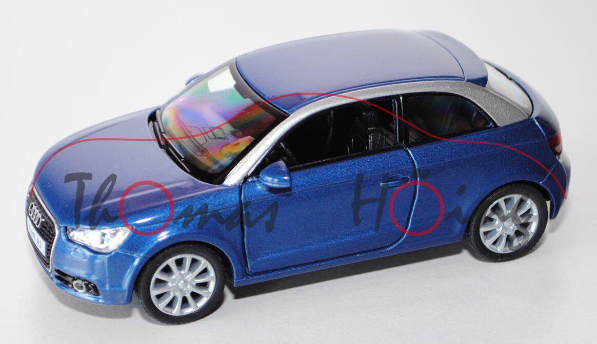 Audi A1, Modell 2010-, blaumetallic, Kinsmart, 1:32