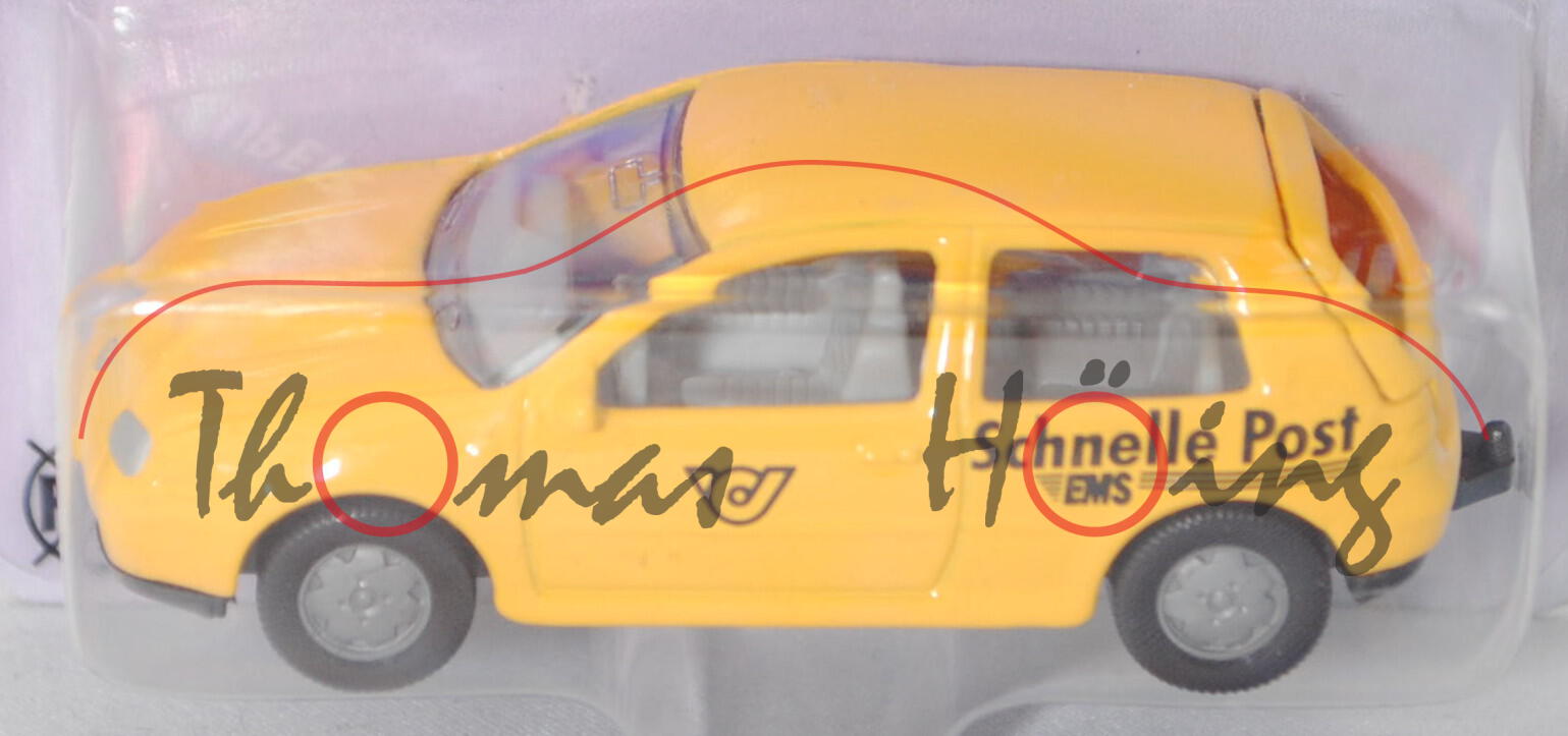 03800 A VW Golf IV 1.8 T (Typ 1J, Mod. 1997-2003), signalgelb, Schnelle Post / EMS, SIKU, 1:55, P26