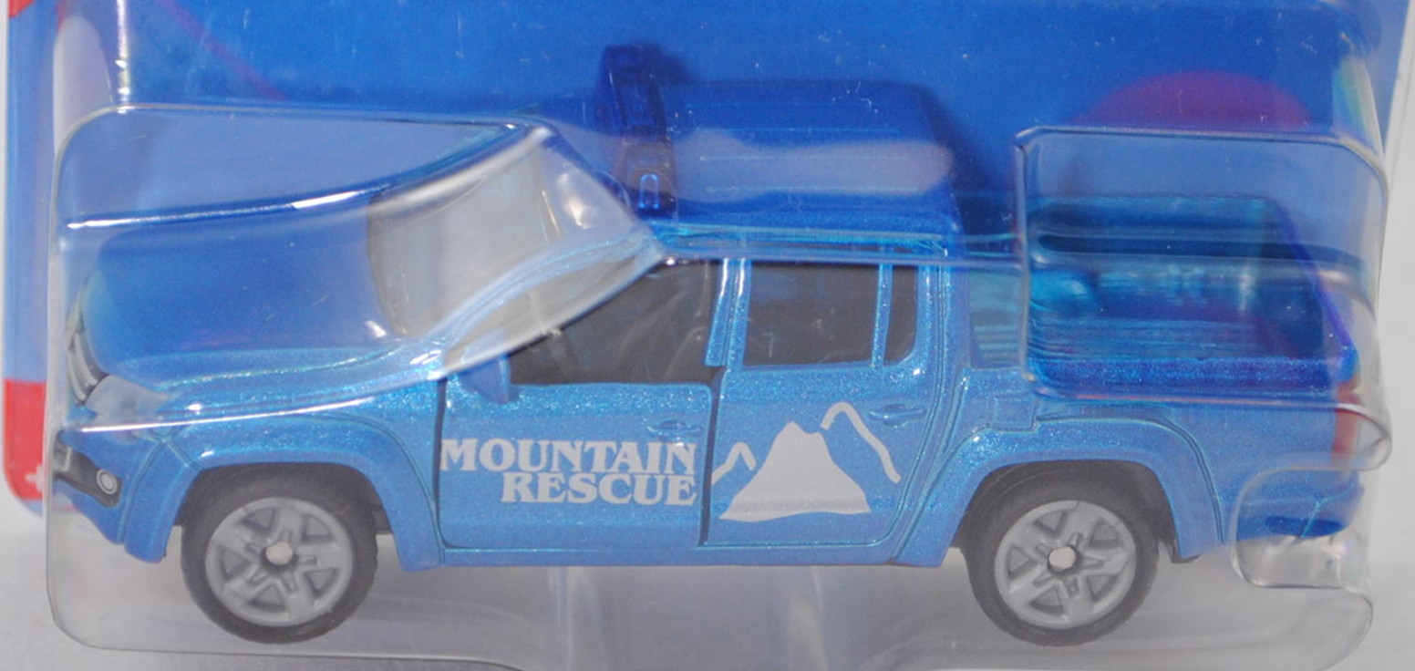 00006 VW Amarok (Mod. 10-16) Bergrettung, blau, MOUNTAIN/RESCUE, hohe Blaulichtleiste, B47 grau