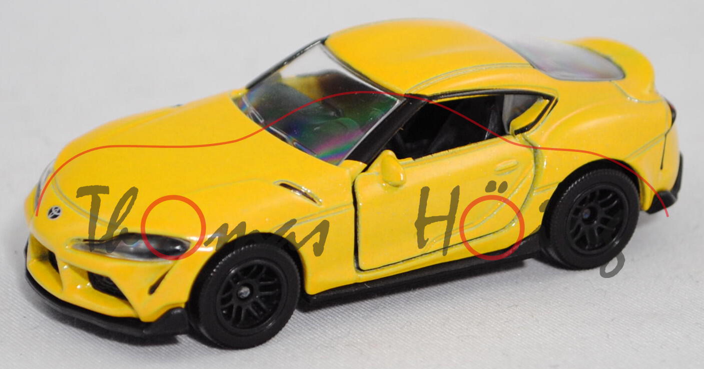 Toyota GR Supra (Typ A90, Modell 2019-), verkehrsgelbmetallic, Nr. 292M-1, majorette, 1:56, Blister