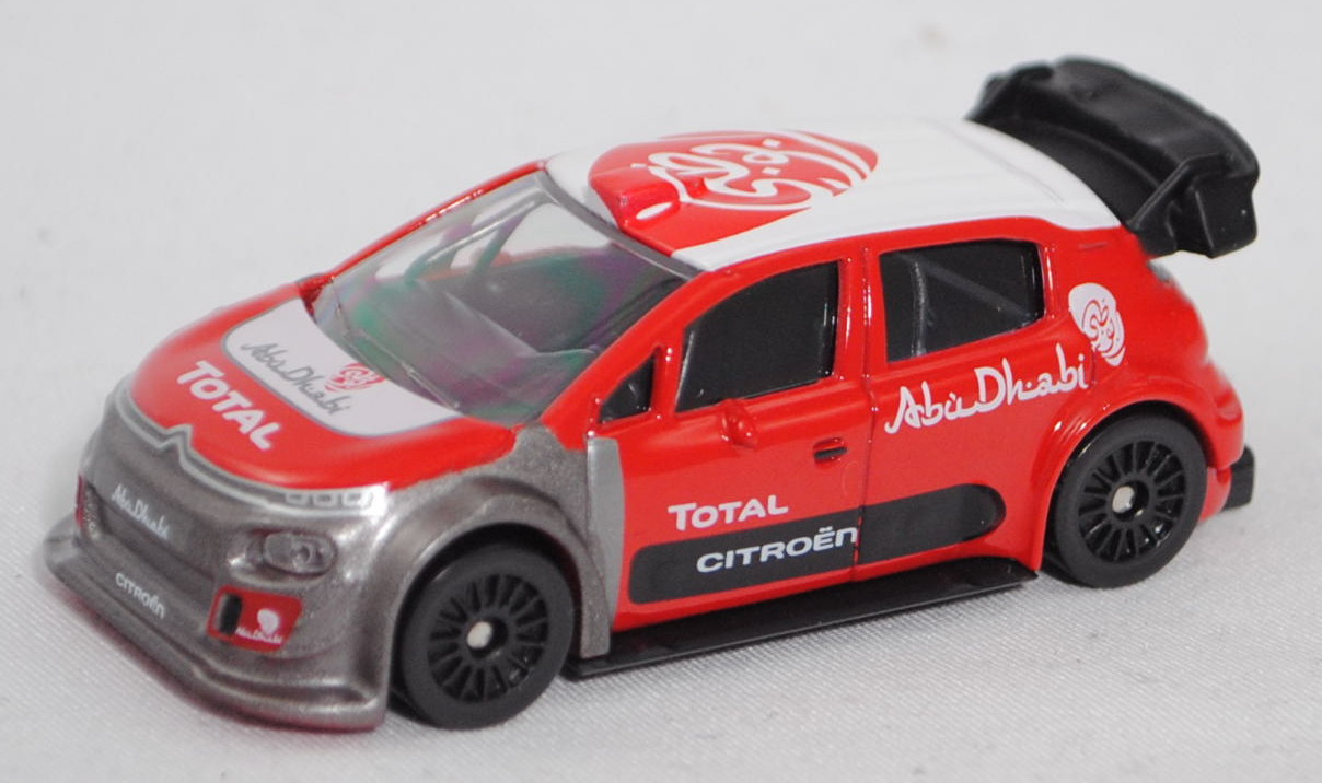 Citroen C3 WRC (SX, Modell 2017-2019), weiß/rot/graualu, Test FIA WRC Rallye Saison 2017, Fahrer: Sébastian Loeb / Daniel Elena, Norev Multigam Serie, 1:64, mb