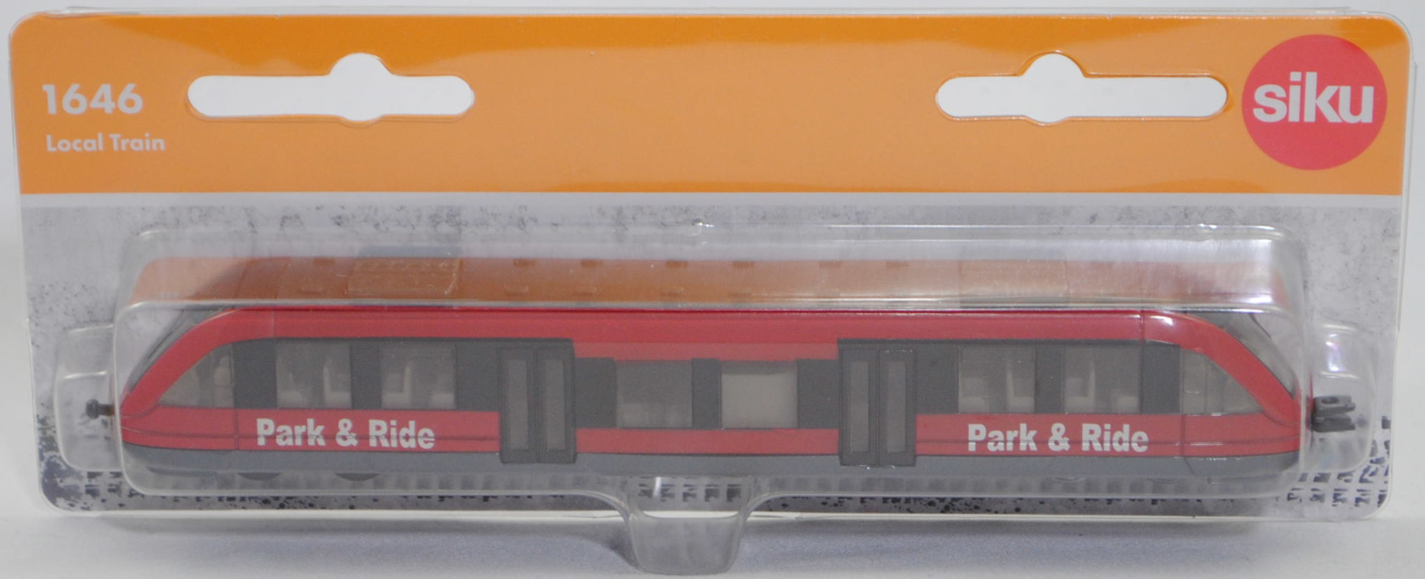 00003 Nahverkehrszug (vgl. Regionaltriebwagen Alstom Coradia LINT 27, Baureihe 640, Modell 1999-, Epoche V), grau/rot, Park & Ride, mit Chargennummer, SIKU SUPER 1:120, P29f
