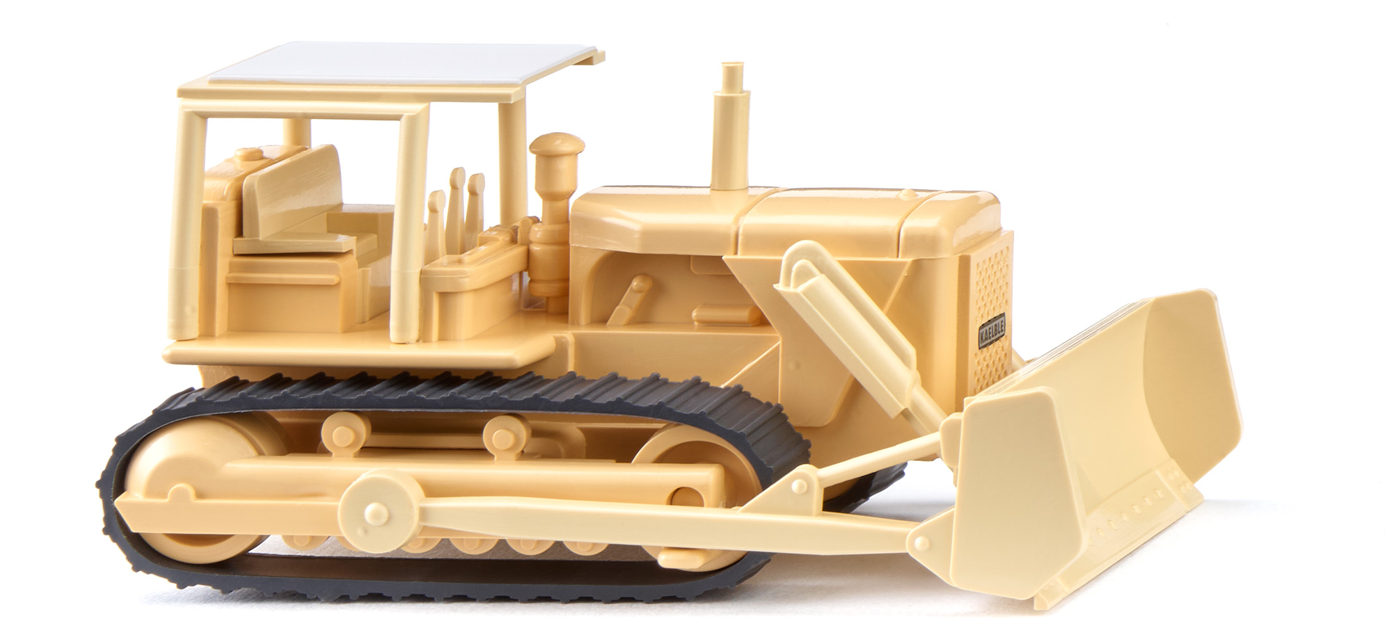KAELBLE-GMEINDER Planierraupe PR 610 (1. Generation, Modell 1952-1964) mit Schutzdach, Karosserie beige, innen elfenbeinbeige, Chassis elfenbeinbeige, Wiking, 1:87, mb