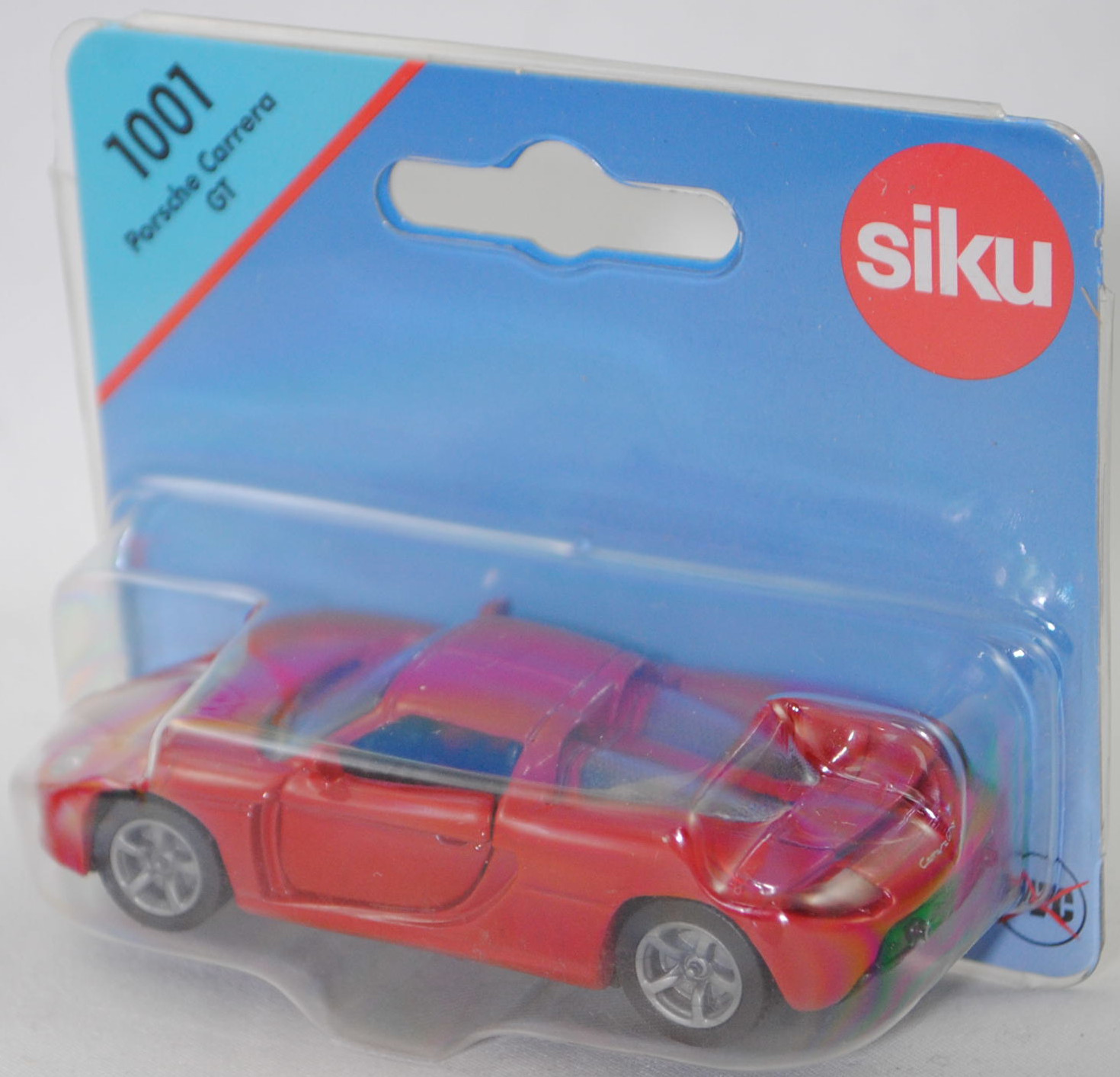 00002 Porsche Carrera GT (interne Baureihenbezeichnung 980, Modell 2003-2006), karminrot, Bpr. mit Adresse, B22a / B22b geschlossen silbergrau, SIKU SUPER, 1:55, P29e