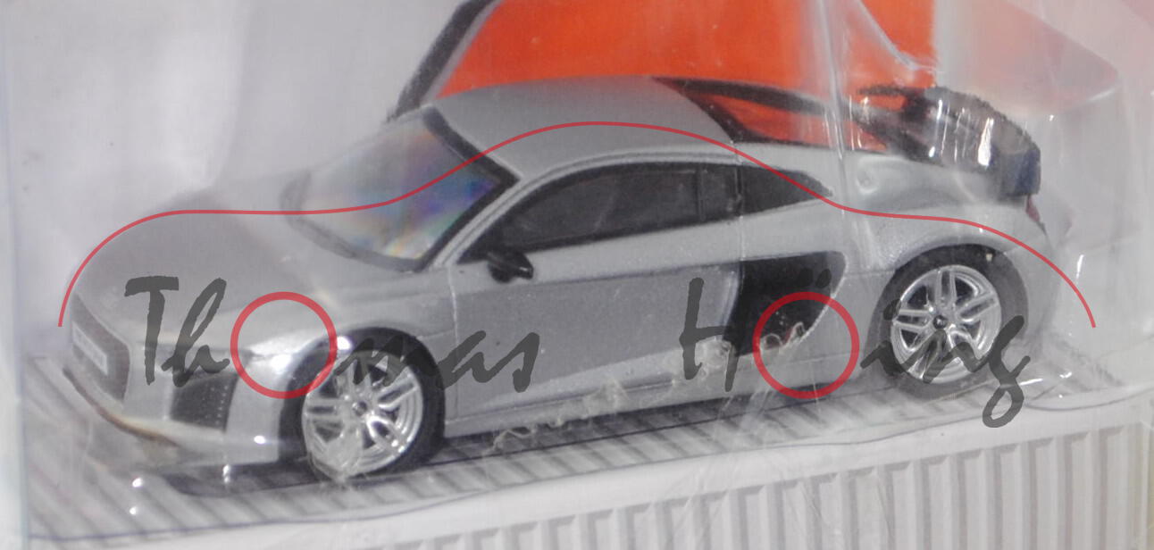 Audi R8 V10 plus (Typ 4S, 2. Generation, Modell 2015-), matt silver, TARMAC WORKS, 1:64, mb