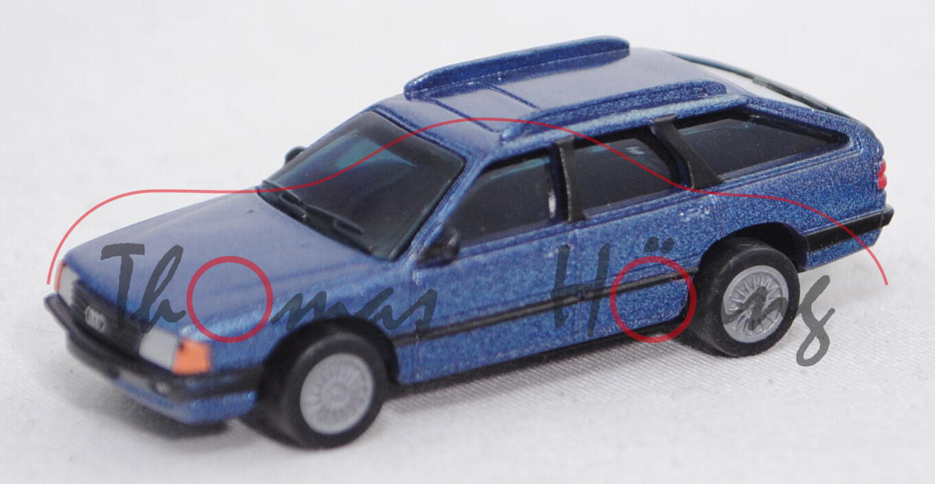 Audi 100 Avant (C3, Typ 44, Mod. 1983-1988), blaumetallic, mit Sammelflyer, BOSS, 1:87, mb (Limited)