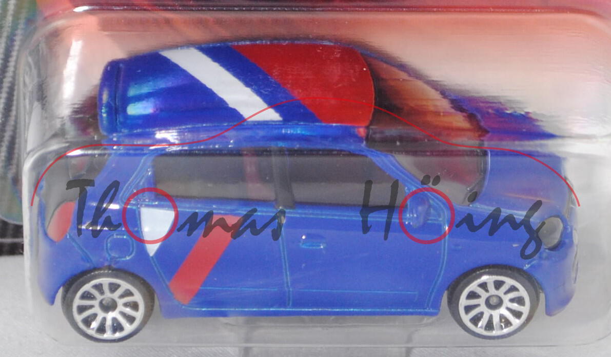 Renault Twingo (3. Gen., Typ Twingo III, Modell 2014-2019), ultramarinblau, majorette, 1:54, Blister