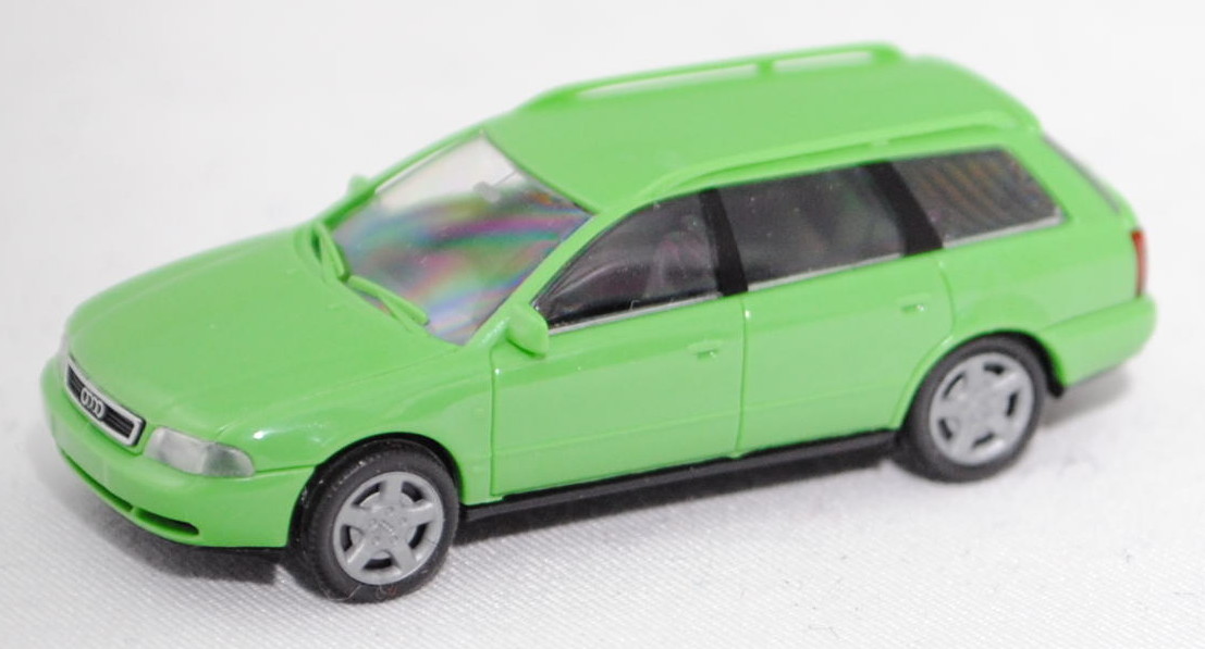 Audi A4 Avant 1.9 TDI (B5, Typ 8D2, Mod. 96-99), h.-gelbgrün (paradiesgrün), Rietze, 1:87, Werbebox