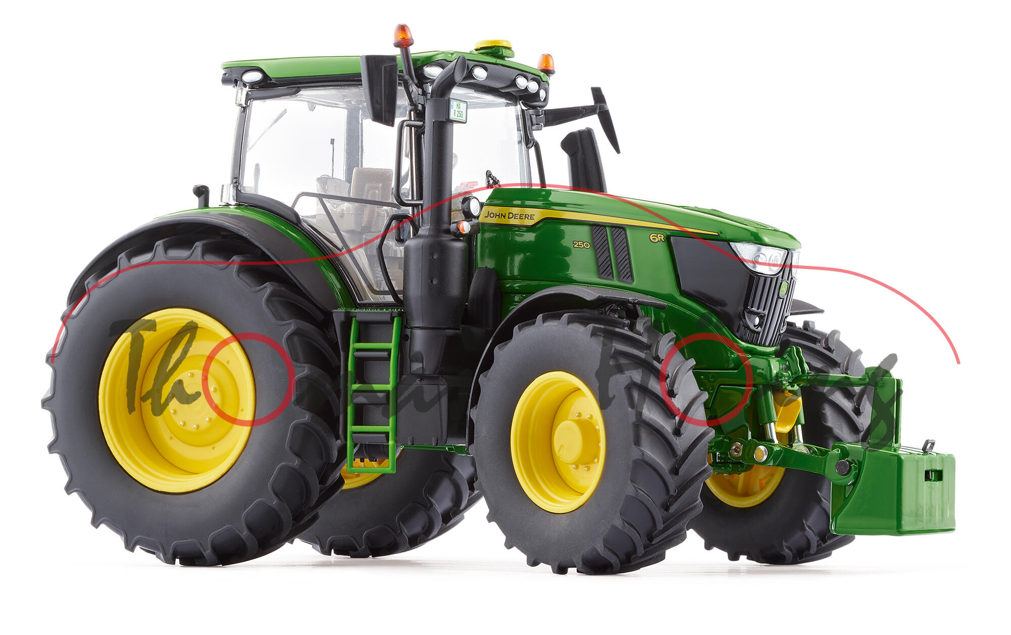 John Deere 6R 250 (3. Gen., Baureihe 6R MY 2022, Modell 2022-), smaragdgrün, Wiking, 1:32, mb