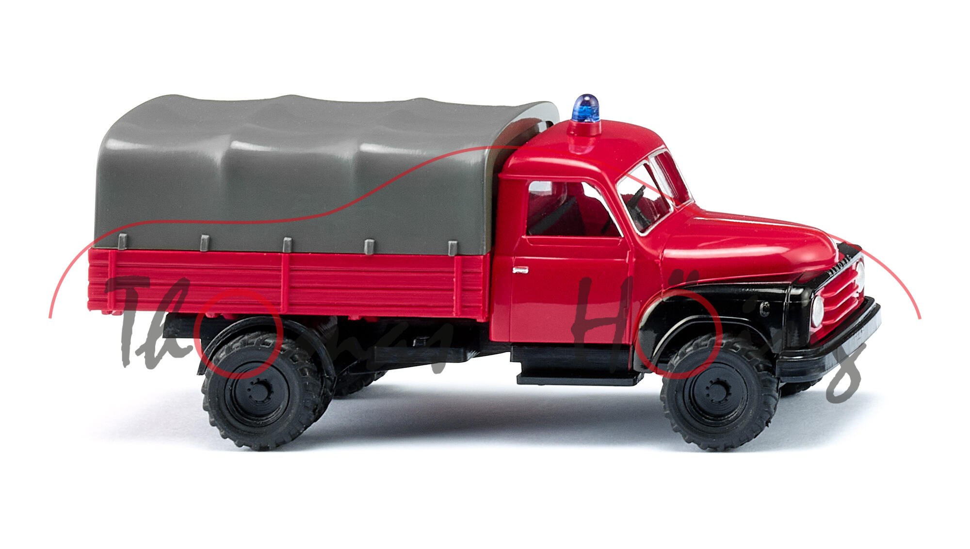 Feuerwehr - 1,5 t HANOMAG Diesel-Schnellastwagen Typ L 28 (Modell 1955-1956), rot, Wiking, 1:87, mb