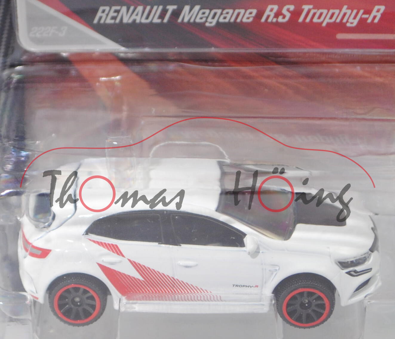 Renault Mégane R.S. Trophy-R (Typ IV, Modell 2019-2020), reinweiß, Nr. 222F-3, majorette, 1:63, mb