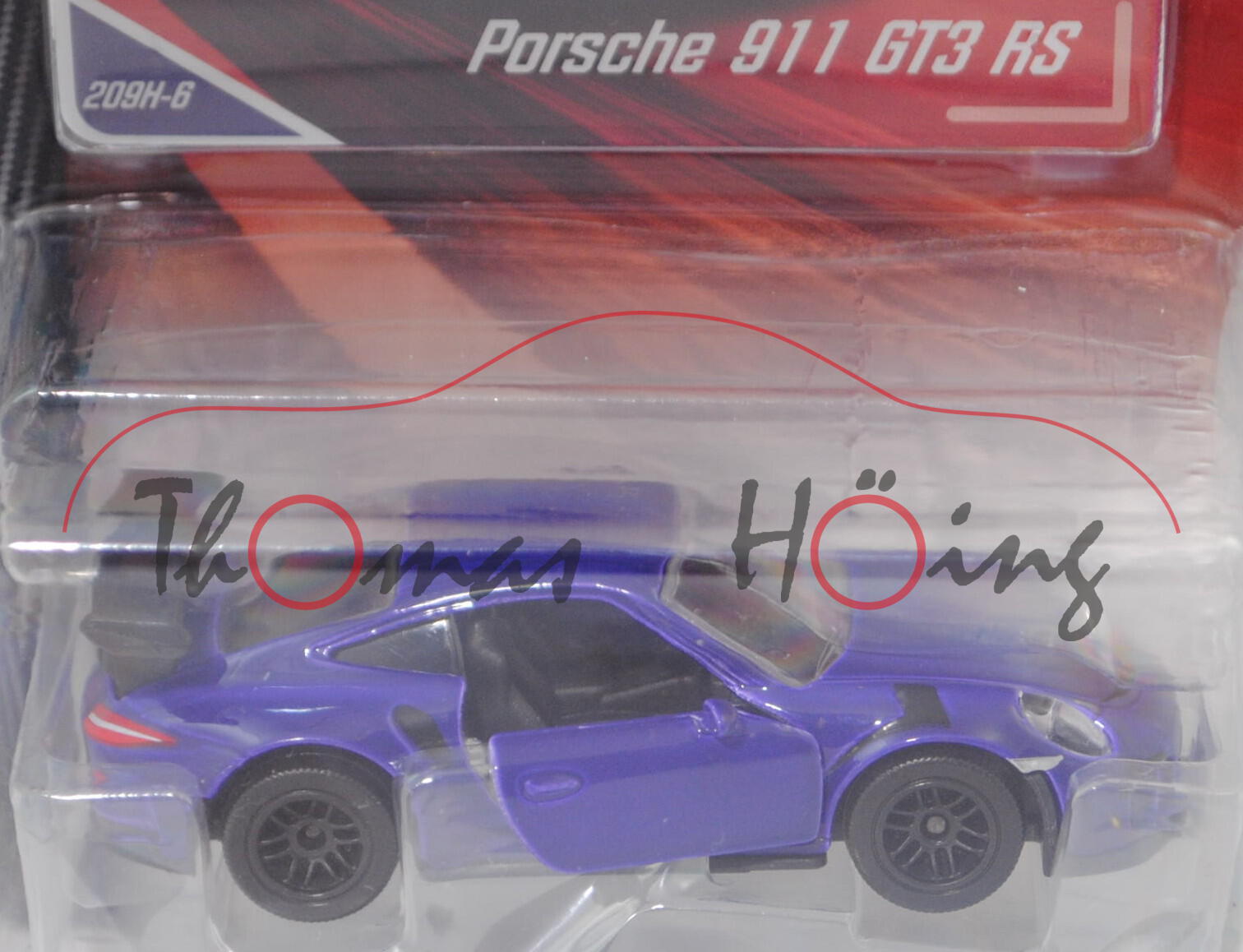 Porsche 911 GT3 RS (Typ 991.1, 4. RS-Generation, Mod. 2015-2017), violett, majorette, 1:59, Blister