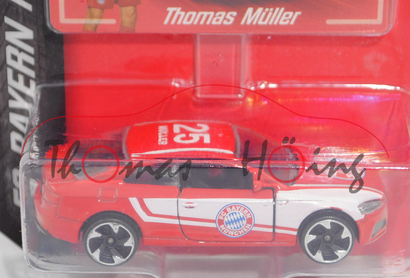 Audi S5 Coupé (Typ 9T/F5, Modell 2016-), rot, Bayern München / 25 / MÜLLER, majorette, 1:64, Blister