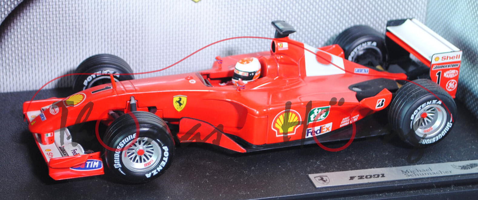 Ferrari F2001, leuchtrot/reinweiß, Team Scuderia Ferrari, Fahrer: Michael Schumacher, 1:18, mb