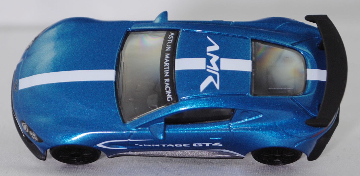 00000 Aston Martin Vantage GT4 (4. Generation, interne Baureihenbezeichnung AM6, Modell 2019-2024), dunkel-signalblaumetallic, VANTAGE GT4, SIKU SUPER, 1:53, P29f