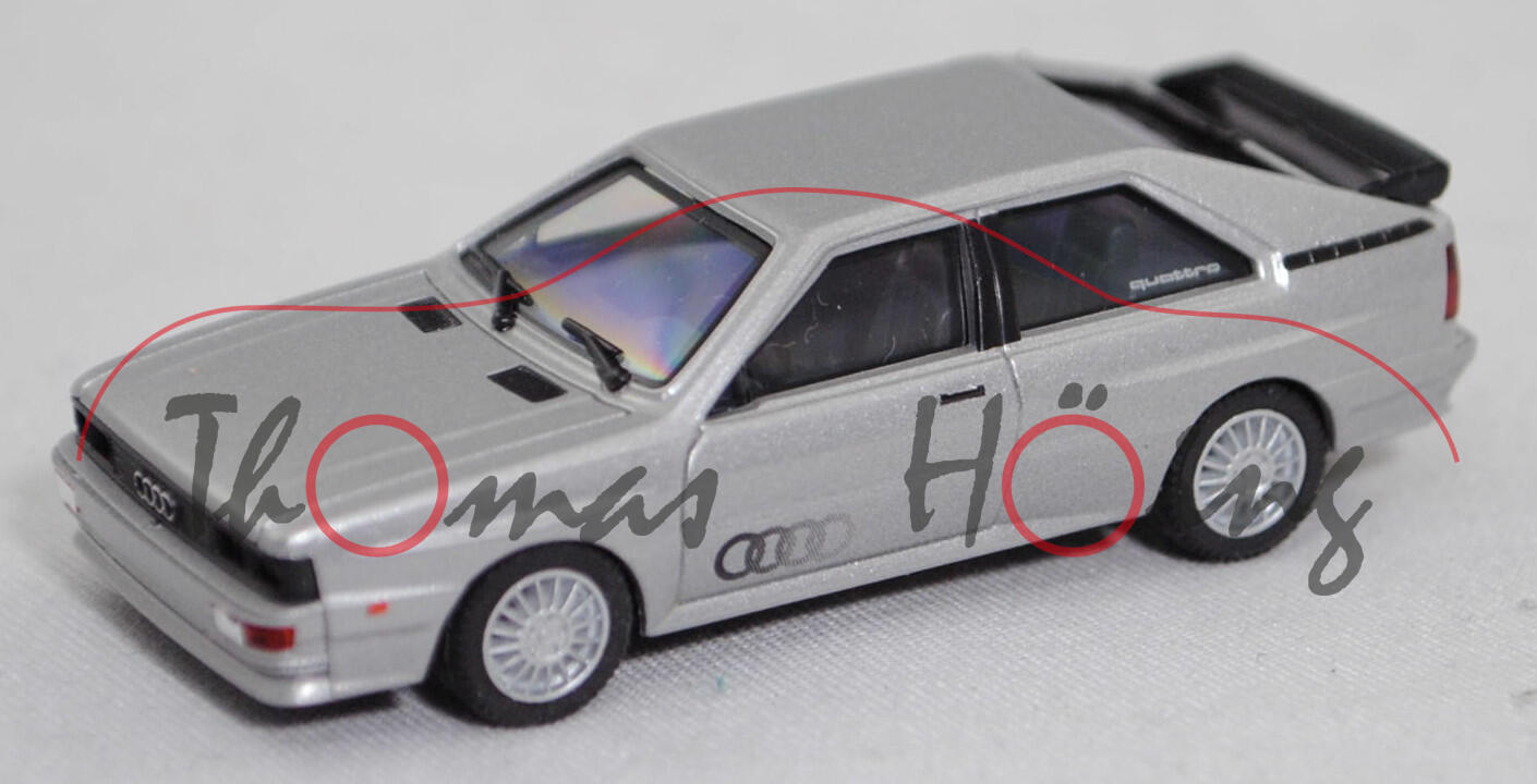 Audi quattro (Baureihe B2, Typ 85Q, Modell 1980-1982), diamantsilber metallic, Herpa, 1:87, mb