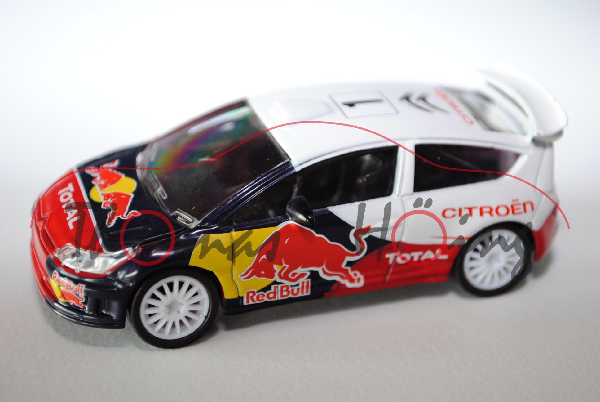 Citroen C4 WRC, reinweiß/blau/gelb/rot, CITROEN / Red Bull / TOTAL, Nr. 1, 1:50, Norev Racing, mb