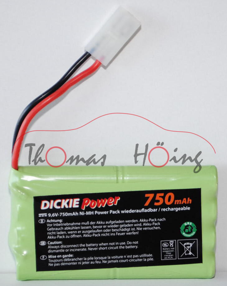 Akku-Pack NiMh 9,6 V / 750mAh, für RC-Fahrzeuge, DICKIE TOYS, mb