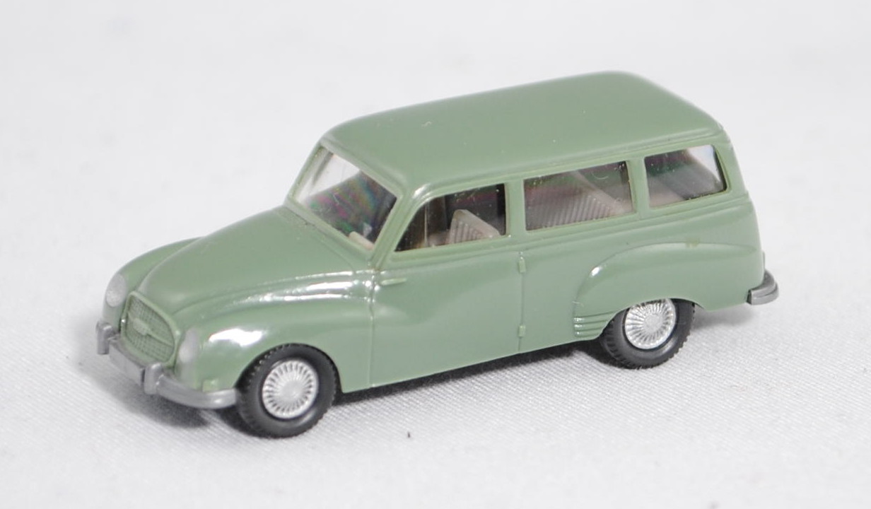 001a Auto Union 1000 Universal (Typ Modell 1960, Modell 1959-1961), resedagrün, Wiking, 1:87, m-