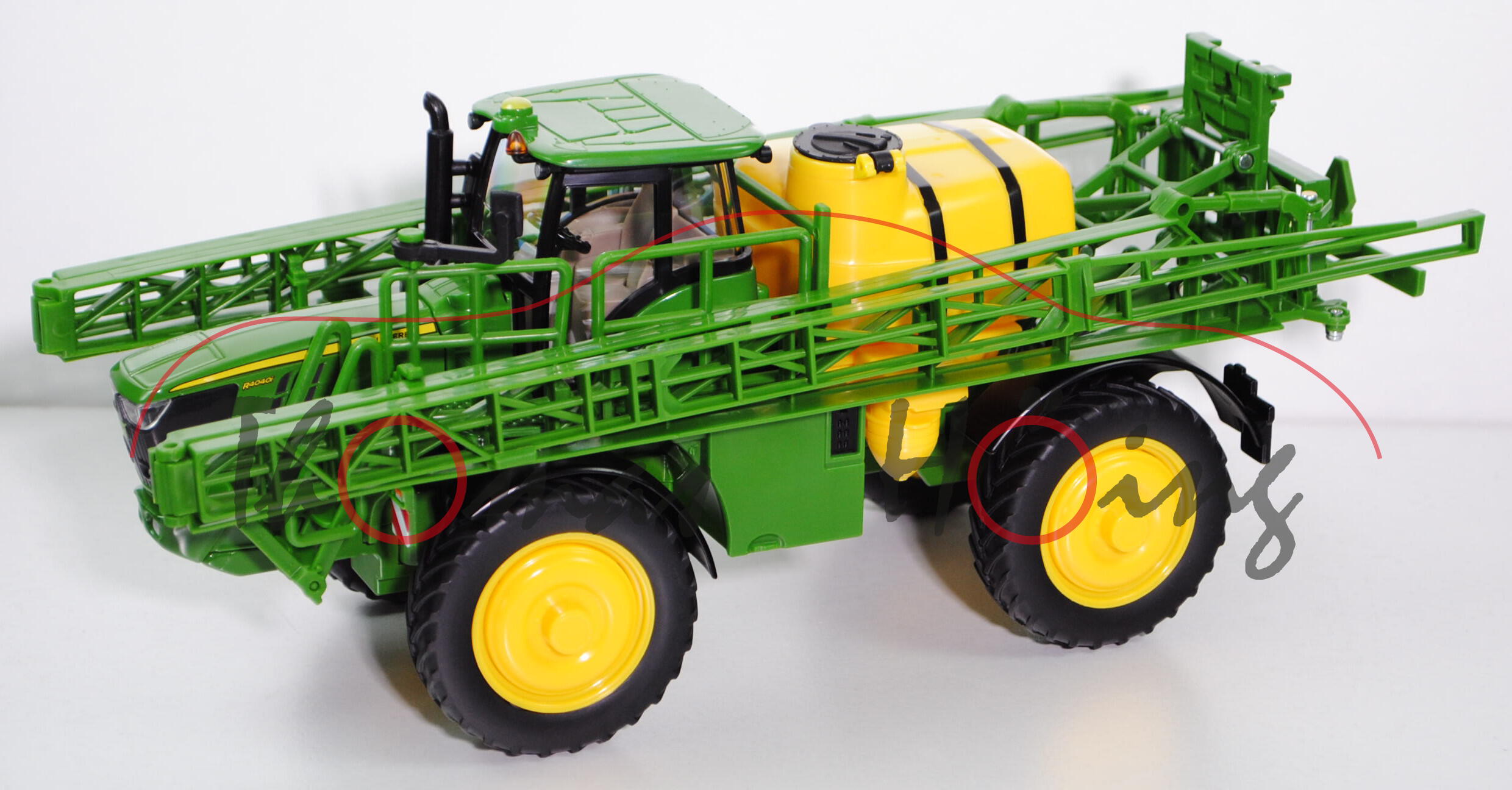 JOHN DEERE Selbstfahrende Feldspritze R4040i (Modell 2014-), smaragdgrün/zinkgelb, Felgen zinkgelb,