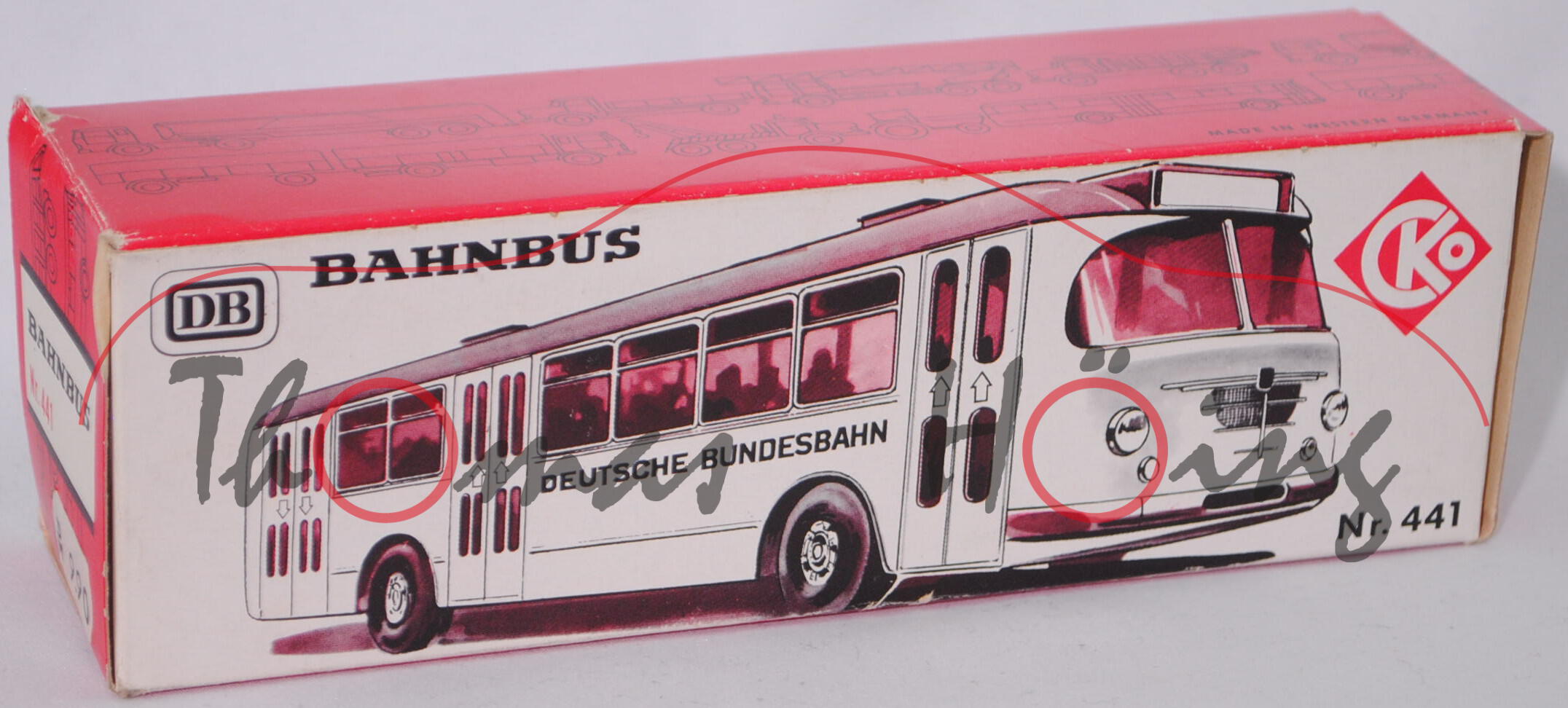 Leerschachtel für Büssing Trambus (Modell 1959), CKO Kellermann ROLLO SERIE, 1:50, mb