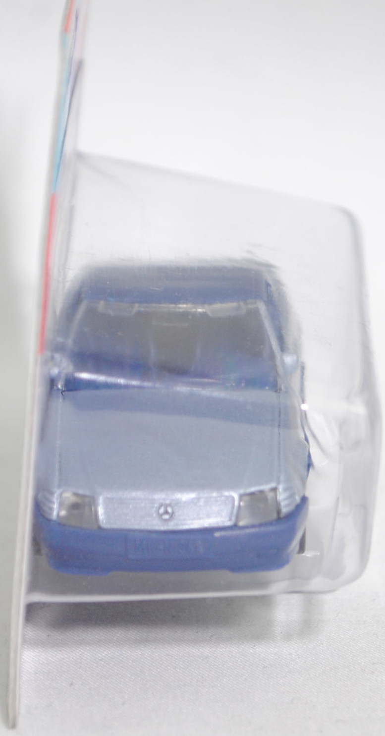 00005 Mercedes-Benz 500 SL mit Verdeck (Hardtop) (R 129, Modell 1989-1992), silberblaumetallic/saphirblau, Scheibe seitlich lackiert, Heckklappe mit Stern, Hong, B7, SIKU, 1:55, P26