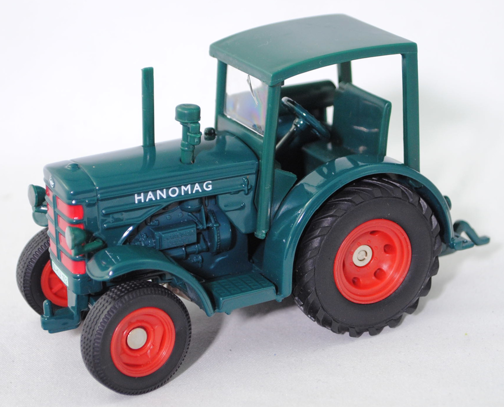 00000 Hanomag R 45 A mit Kabinendach (Modell 1951-1957), blaugrün, Front blaugrün/rot, SIKU, 1:32