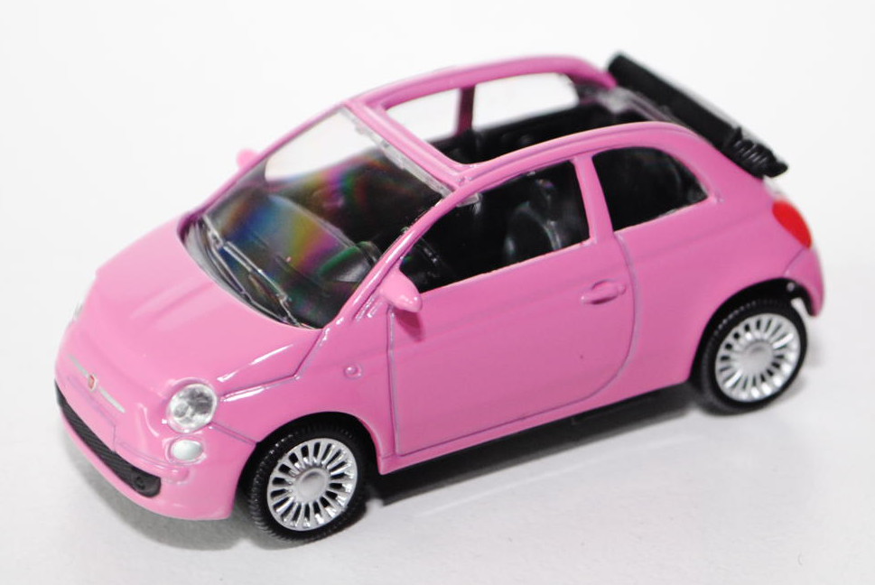 Fiat 500 C 2009, erikaviolett, Dach geöffnet, 1:50, Norev SHOWROOM, mb