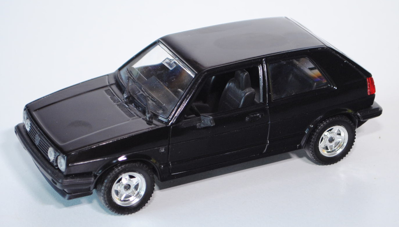 VW Golf GL (Golf II, Typ 19E), Modell 1983-1992, schwarz, Türen zu öffnen, 1:25, POLISTIL / Tonka