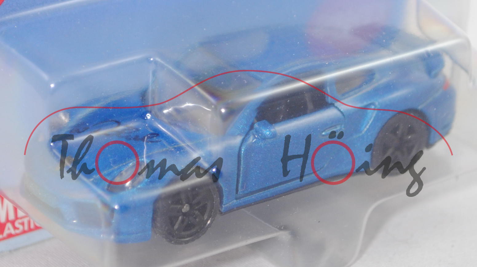 00000 2x Porsche 911 Turbo S (Typ 991.2, Mod. 2015-), blau, Autogramm Röhrl in schwarz+silber, P29e