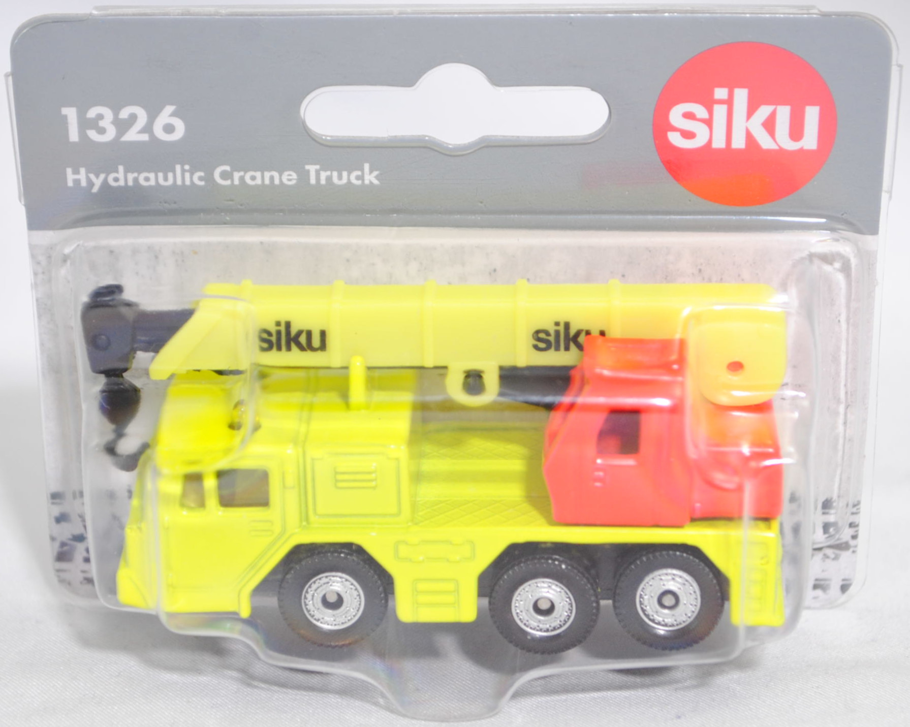 00006 Hydraulischer Kranwagen, leuchtgelb/leuchtrot, siku siku, Bpr. mit Adresse, Druck Chargennummer auf dem Chassis, C36, SIKU SUPER, P29f