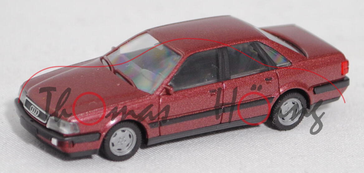 Audi V8 (D11, Typ 4C, Modell 1988-1994), oxidrotmetallic (vgl. zyclam perleffekt), Herpa, 1:87, mb