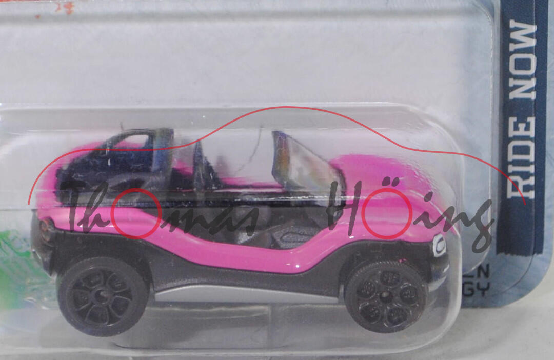 VW ID. BUGGY (Concept car / Showcar, Modell 2019) (Nr. 249D), erikaviolett/schwarz, Chassis silbergrau, majorette, 1:66, Blister (STREET CARS RIDE NOW)