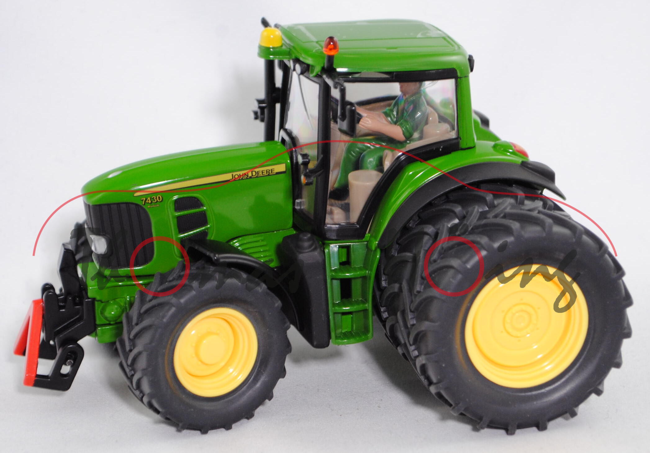 00000 John Deere 7430 Premium (Mod. 07-11) mit Doppelbereifung hinten, grün, SIKU, 1:32, L17mK (m-)