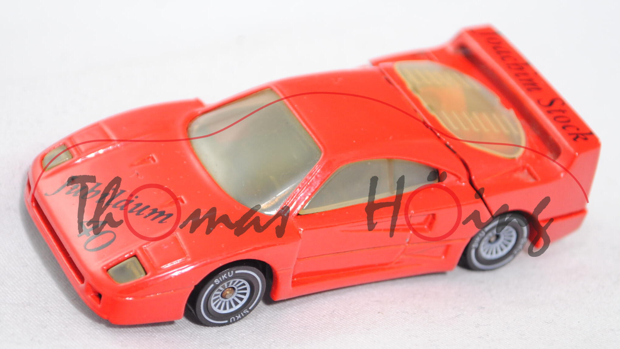 Ferrari F40 (Modell 87-92), verkehrsrot, Joachim Stock / Jubiläum / 40, Verglasung vergilbt, Limited