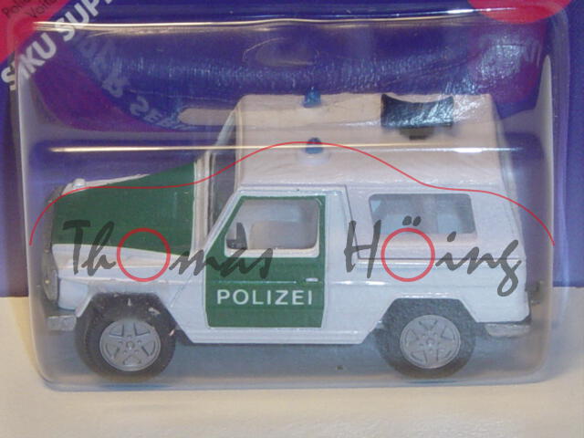 Mercedes-Benz 280 GE (Typ W 460, Modell 1980-1990) Polizei-Geländewagen, reinweiß/moosgrün, innen li