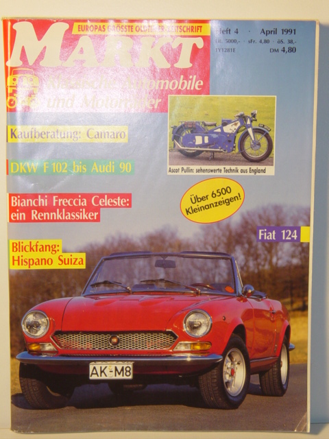 MARKT EUROPAS GRÖSSTE OLDTIMER-ZEITSCHRIFT, Heft 4, April 1991