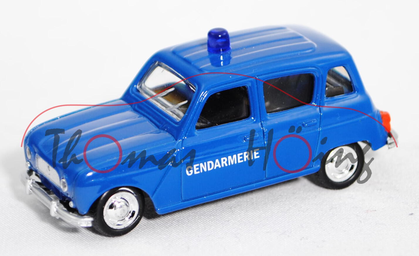 Renault 4L (Model 1961-1967, Baujahr 1964) Gendarmerie, signalblau, GENDARMERIE, mit Blaulicht, 1:54