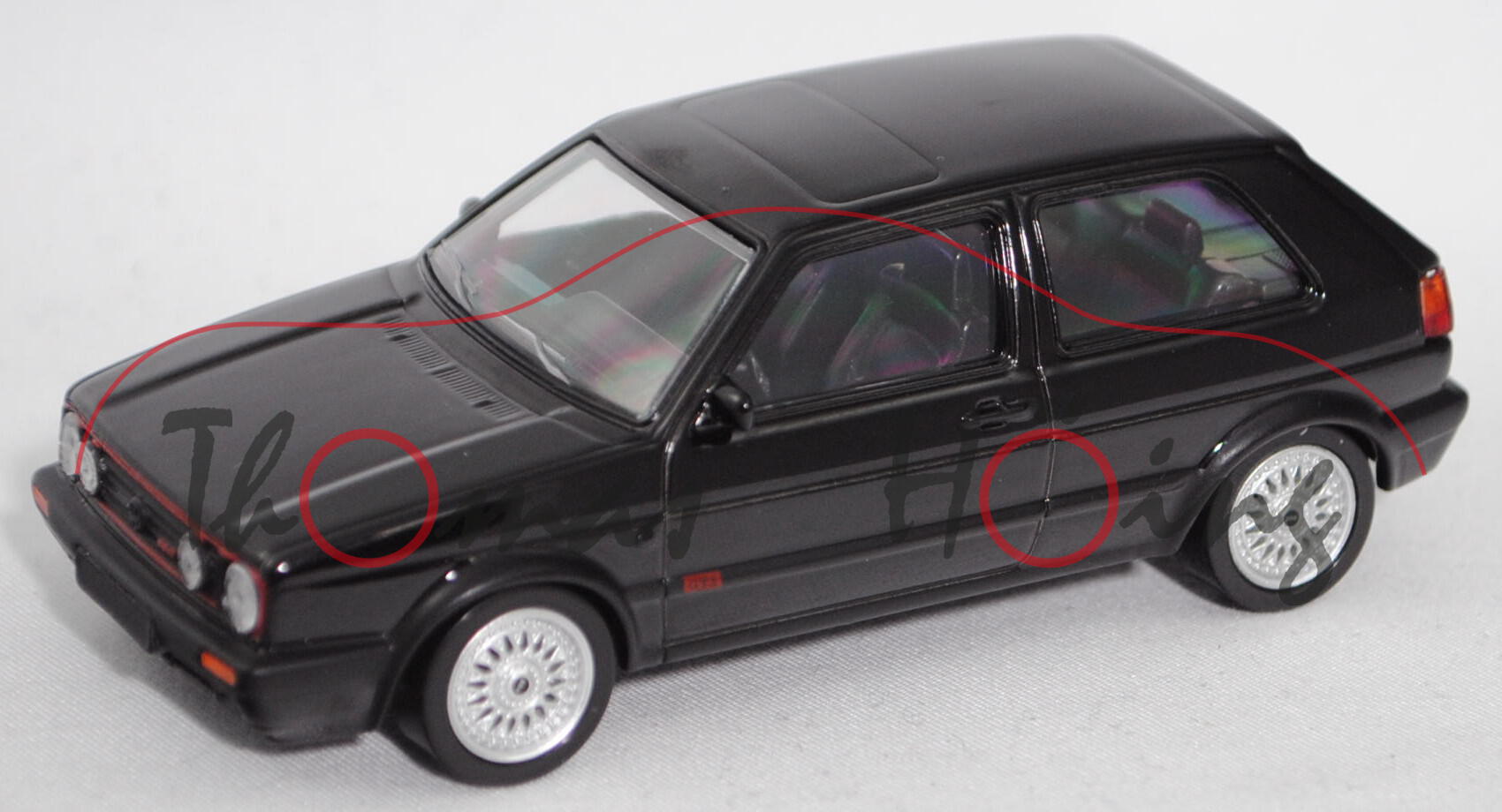 VW Golf GTI G60 (2. Gen., Typ 1G1, Facelift 2 1989, Modell 90-91), schwarz, Norev Jet-car, 1:43, mb