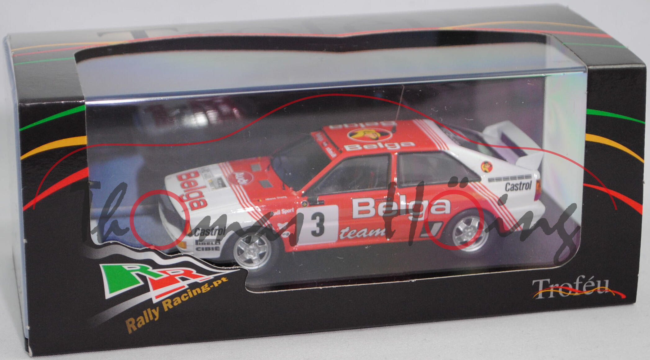 Modèle réduit Audi Quattro, No.3, Belga, Haspengouw Rallye Modèle réduit Audi Quattro, No.3, Belga, Haspengouw Rallye