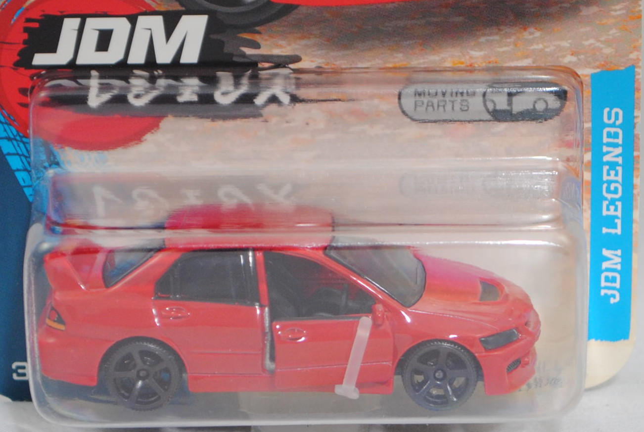 Mitsubishi Lancer Evolution IX MR Tuned by Ralliart (CT9A, Modell 2005-2007) (Nr. 259B), karminrot, majorette, 1:58, Blister (JDM Legends Premium Cars)
