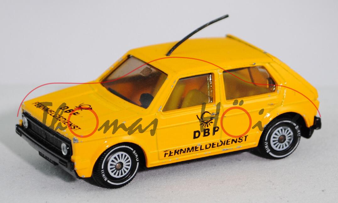 VW Golf I (Typ 17, Modell 1978-1980) DBP-Fernmeldedienst, kadmiumgelb, innen zinkgelb, Lenkrad schwa