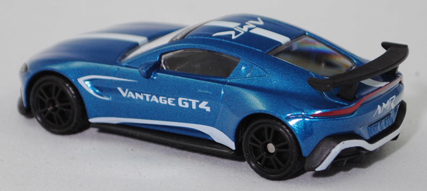 00000 Aston Martin Vantage GT4 (4. Generation, interne Baureihenbezeichnung AM6, Modell 2019-2024), dunkel-signalblaumetallic, VANTAGE GT4, SIKU SUPER, 1:53, P29f