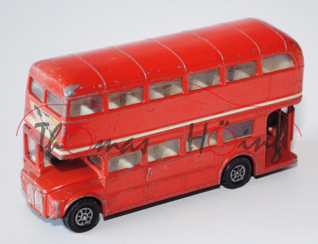 AEC London Transport Routemaster Bus (Doppeldecker), Modell 1954-1968, karminrot, BTA Welcome to Bri