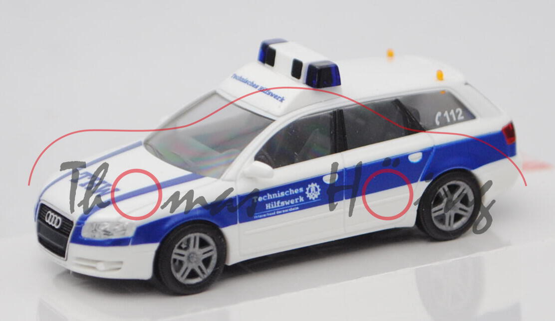 Audi A4 Avant (B7, Typ 8E, Mod. 2004-2008), weiß, THW Ortsverband Germersheim, Busch, 1:87, mb