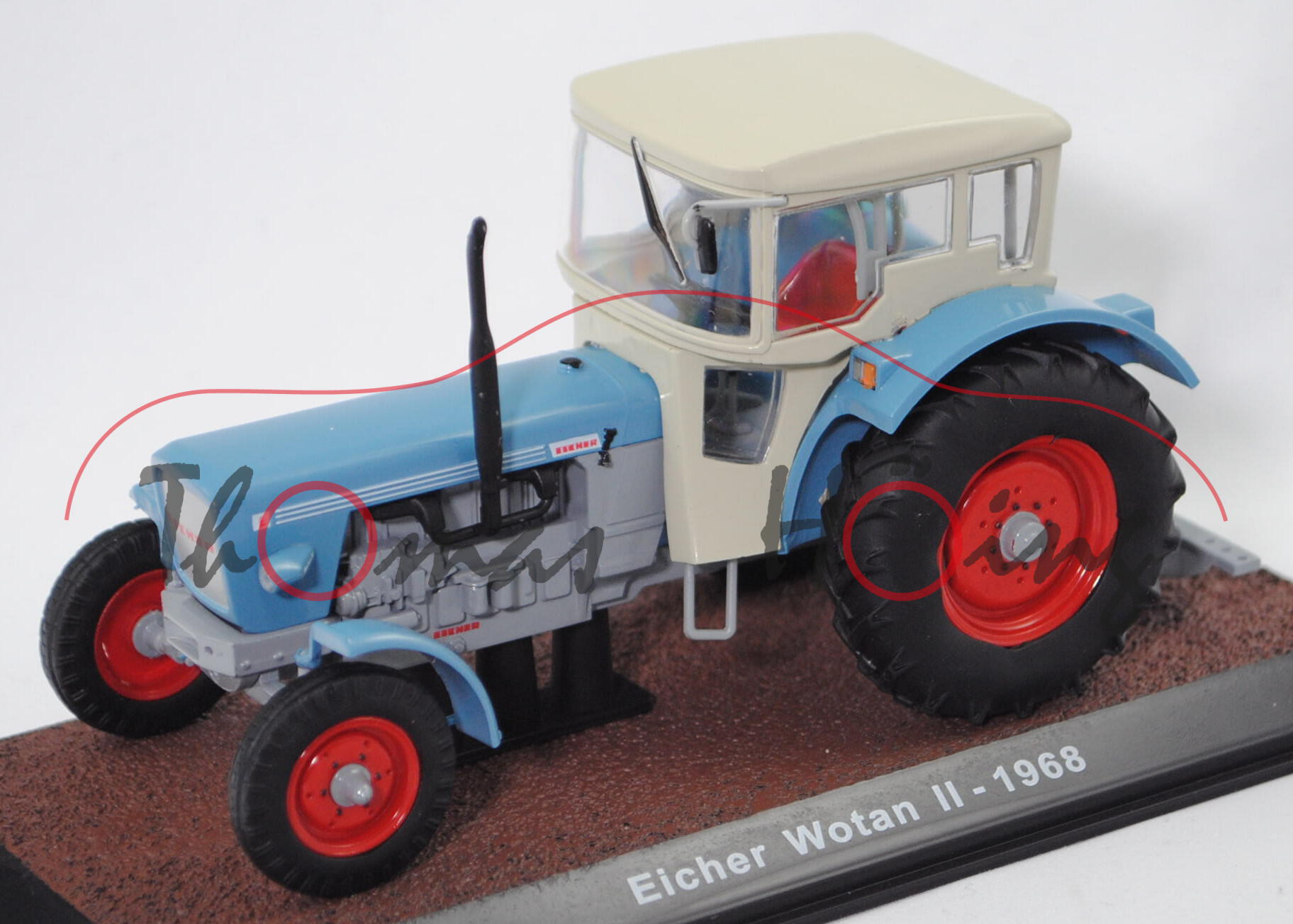 Eicher 3013 Woitan II (Modell 68-71, Bj. 1968) mit Edscha-Kabine, blau/grau, EDITION ATLAS, 1:32, mb