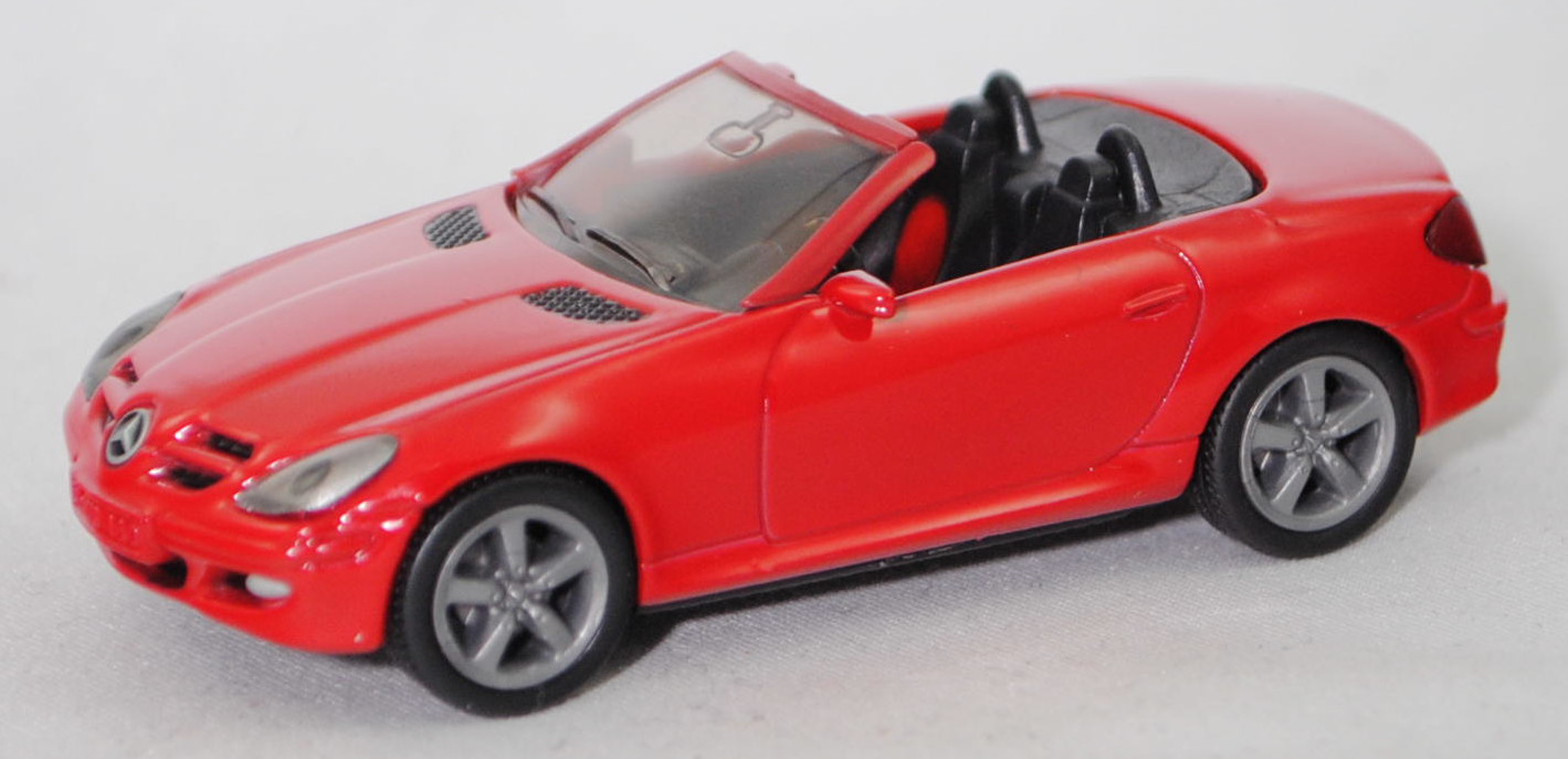 00005 Mercedes-Benz SLK 350 (interne Baureihenbezeichnung R 171, Vor-MoPf, Modell 2004-2008), dunkel-verkehrsrot, innen schwarz/rot, Bpr. 1002, SIKU SUPER, 1:55, m
