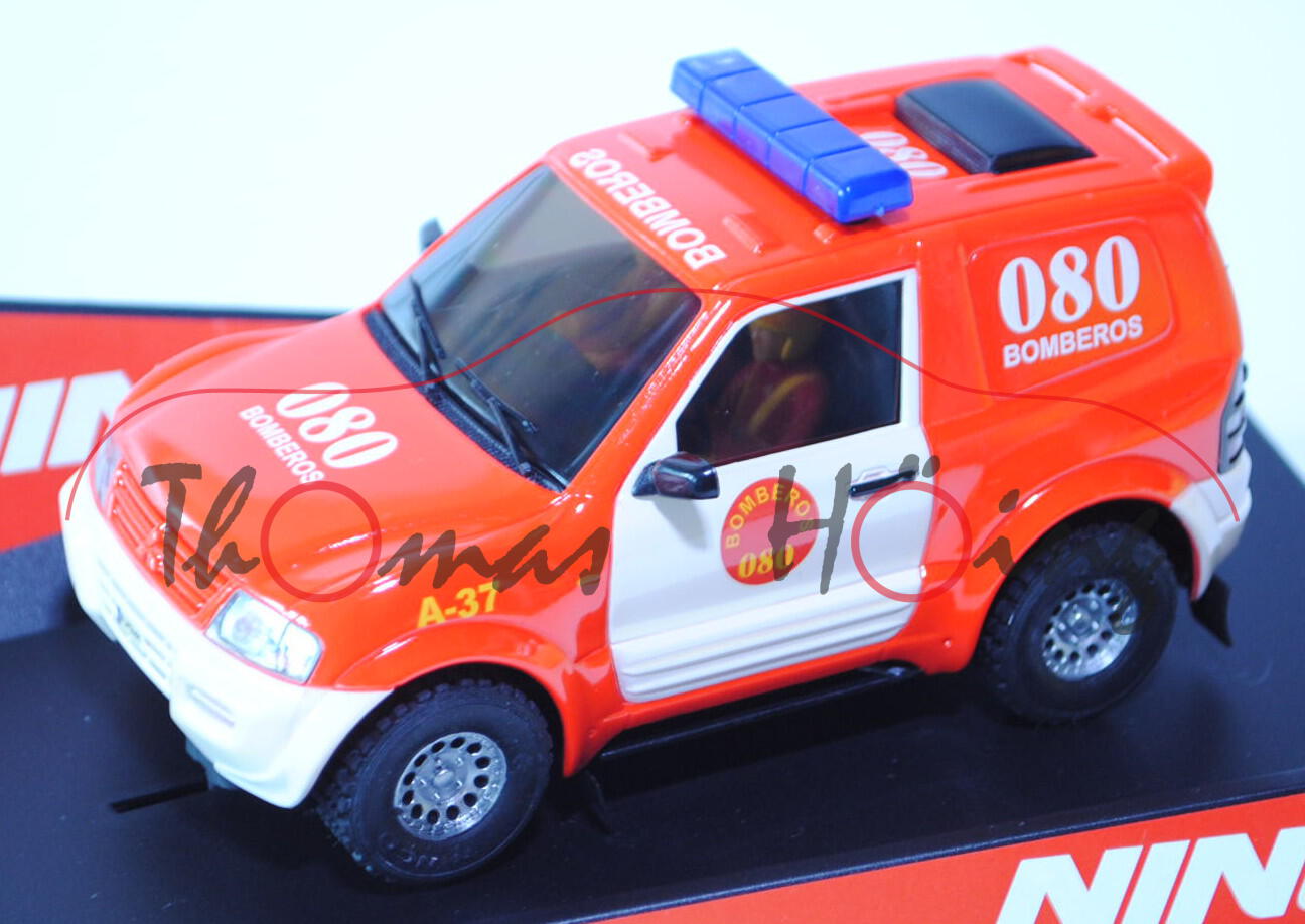 Mitsubishi Pajero Feuerwehr (3. Generation, Typ V60), Modell 2000-2003, leuchtrot/cremeweiß, 080 / B