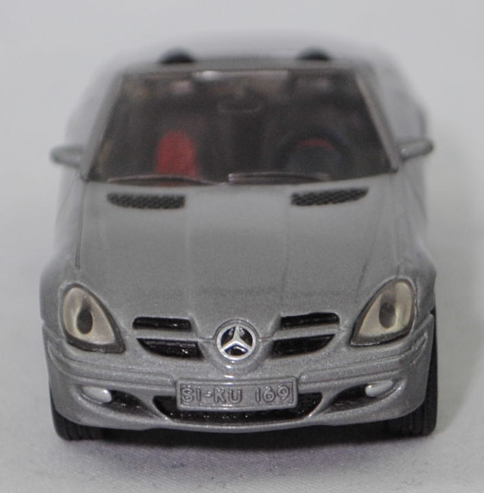 00007 Mercedes-Benz SLK 350 (interne Baureihenbezeichnung R 171, Vor-MoPf, Modell 2004-2008), verkehrsgraumetallic, innen schwarz/rot, Bpr. 1002, SIKU SUPER, 1:55, m