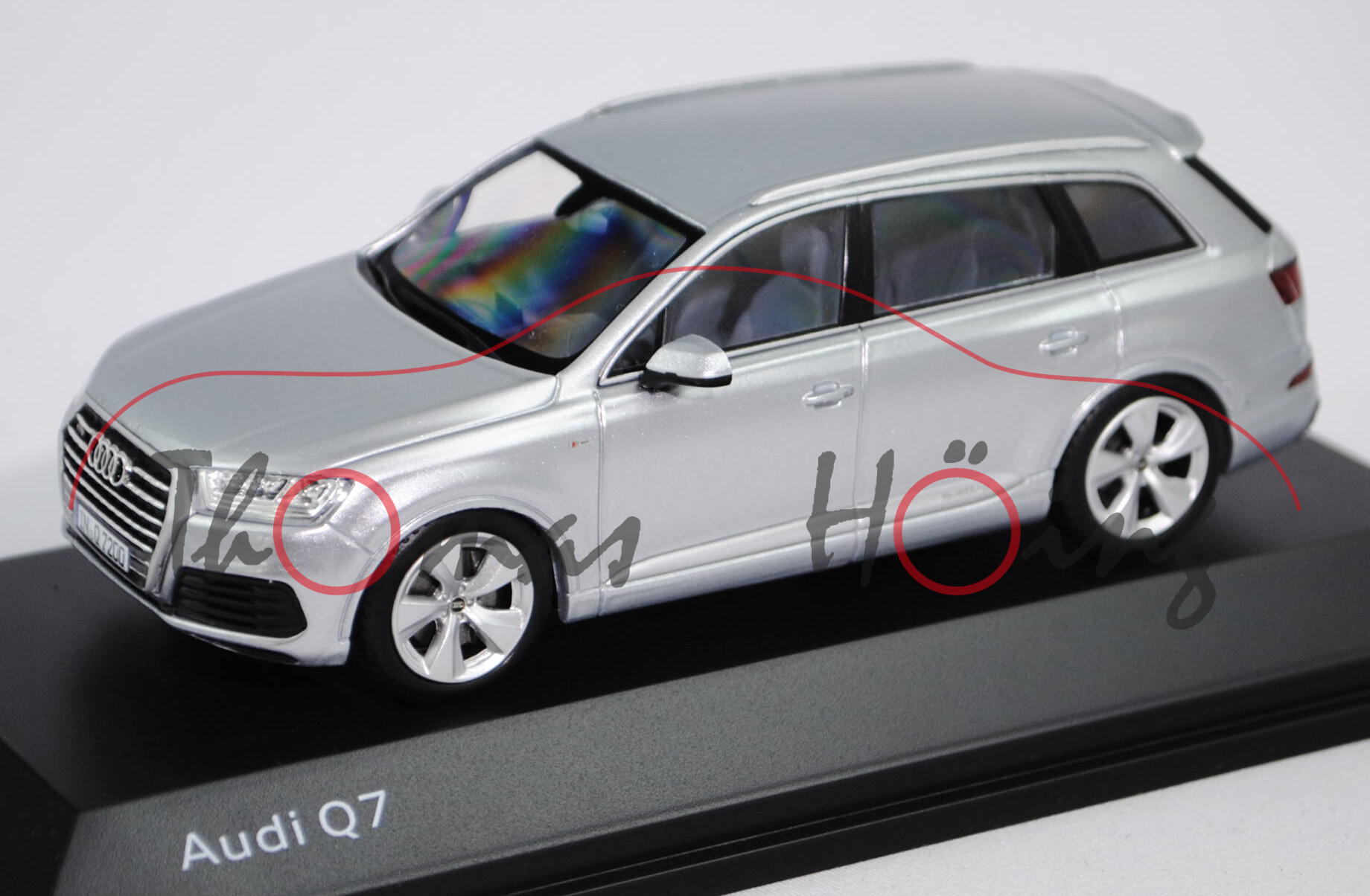 Audi Q7 (Typ 4M, Modell 2015-), florettsilber, Minimax, 1:43, Werbeschachtel